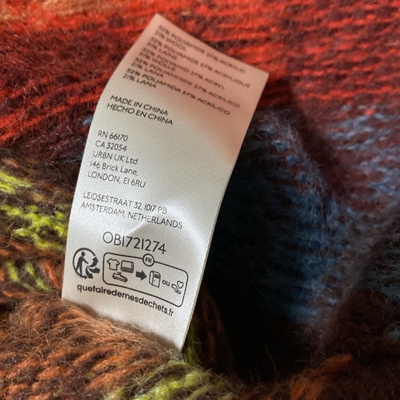 Women’s Free People hooded pullover size M. Apple cider combo. Super soft NWT - Picture 8 of 8